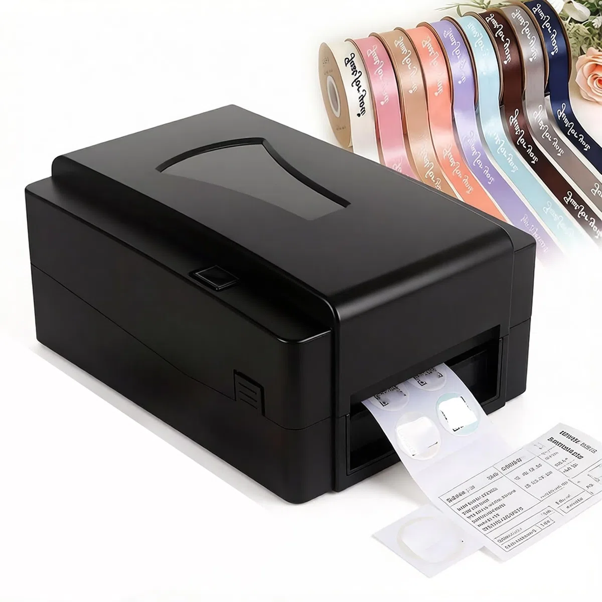 MObyat Macchina da Stampa Digitale per Nastro Satinato da 15-108 Mm, Macchina da Stampa per Nastro Satinato da 127 Mm/s, Supporta USB E App Bluetooth, Design a Doppio Sensore