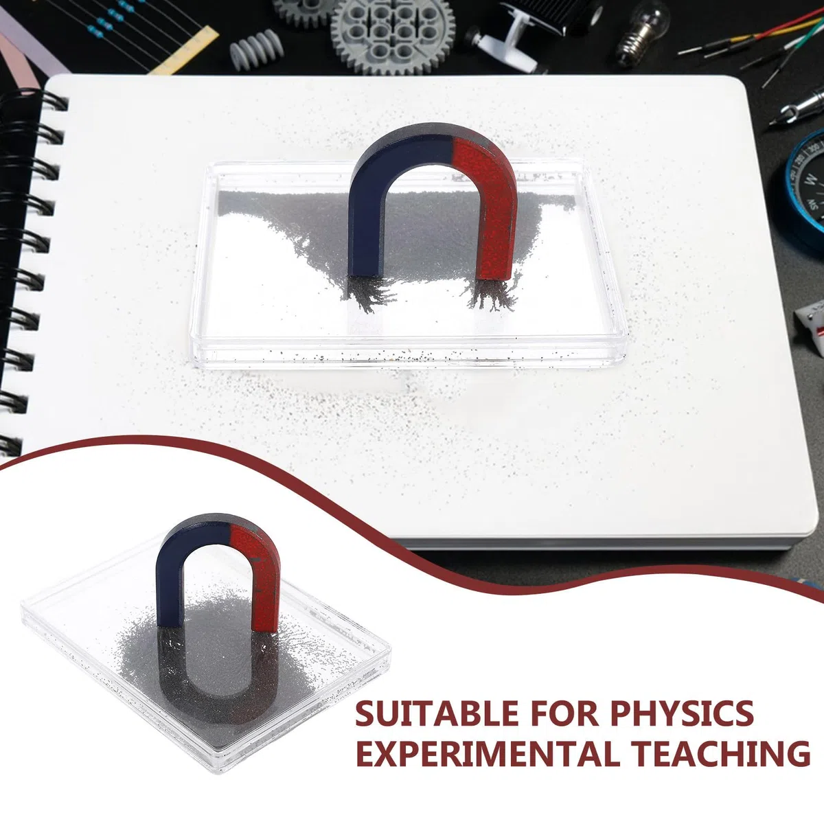 Limatura di Ferro per Esperimenti di Fisica con Scatola in Plastico, Strumento Semplice da Usare e Facile da Pulire per Dimostrazioni del Campo Magnetico in Laboratorio
