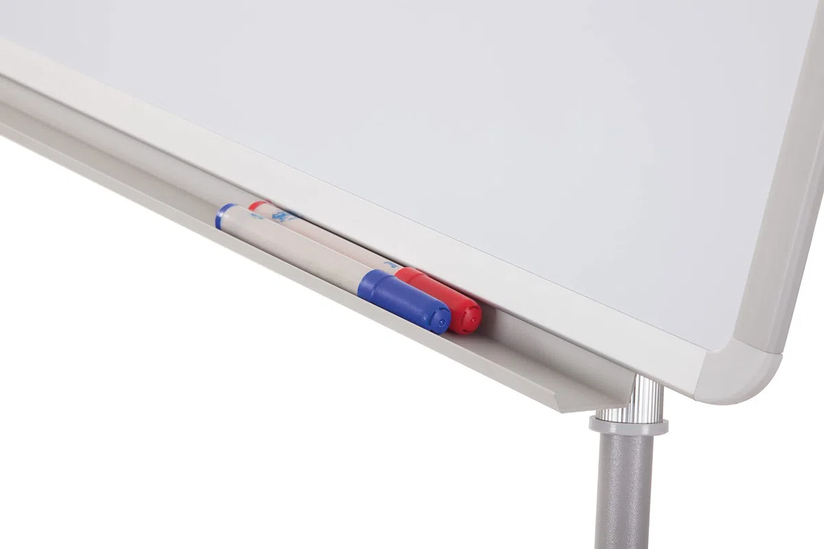 Bi-Joy Lavagna Portablocco, Cavalletto Treppiedi Magnetico, 70 x 100 cm, Cornice in Grigio