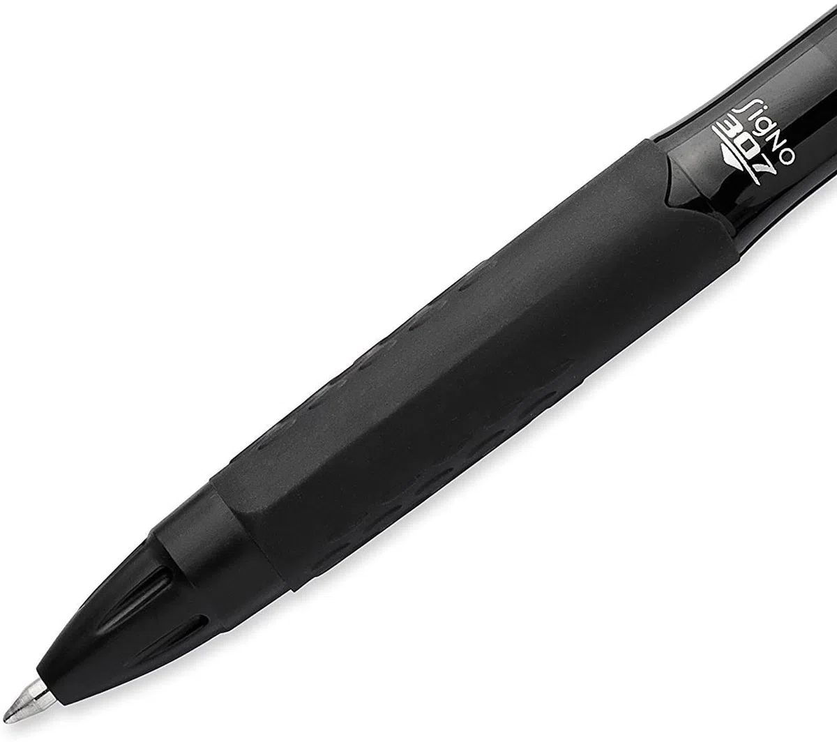Uni-Ball Signo 307 UMN-307 - Penna a sfera retrattile fine, confezione da 5, 2 x nero, 2 x inchiostro blu e rosso