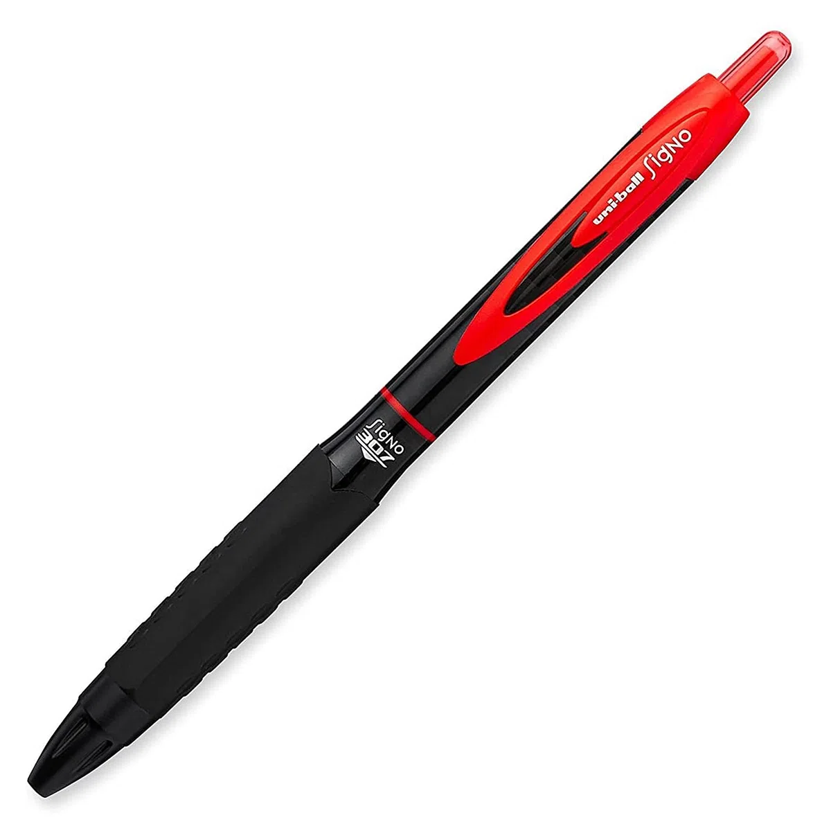 Uni-Ball Signo 307 UMN-307 - Penna a sfera retrattile fine, confezione da 5, 2 x nero, 2 x inchiostro blu e rosso