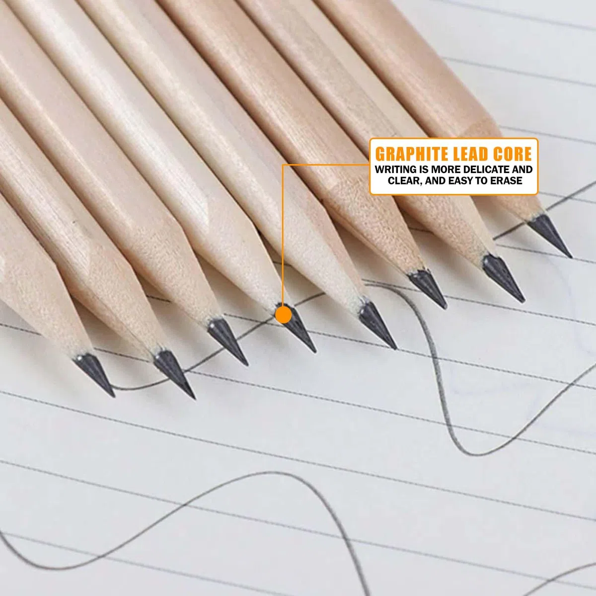 GBKDQQ Set di 200 matite HB, in legno naturale, 17,7 x 0,7 cm, per studenti, insegnanti, ufficio, materiale scolastico, disegno e scrittura