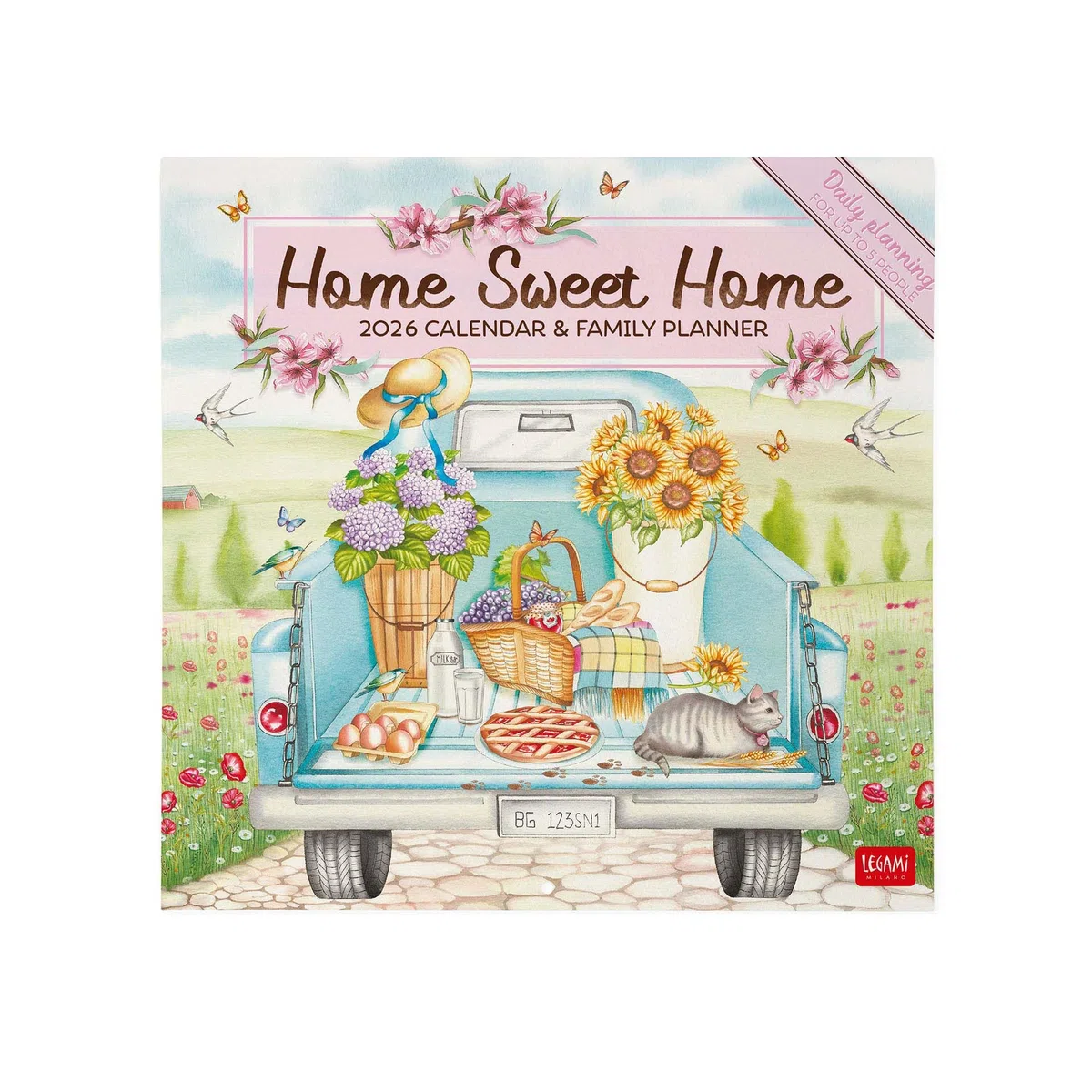 Legami - Calendario da Parete 2026, Home Sweet Home, Calendario da Muro Grande, 12 Mesi e Planner Annuale, in Inglese, Spazio per Note, Segni Zodiacali, Festività Internazionali, 30 x 29 cm