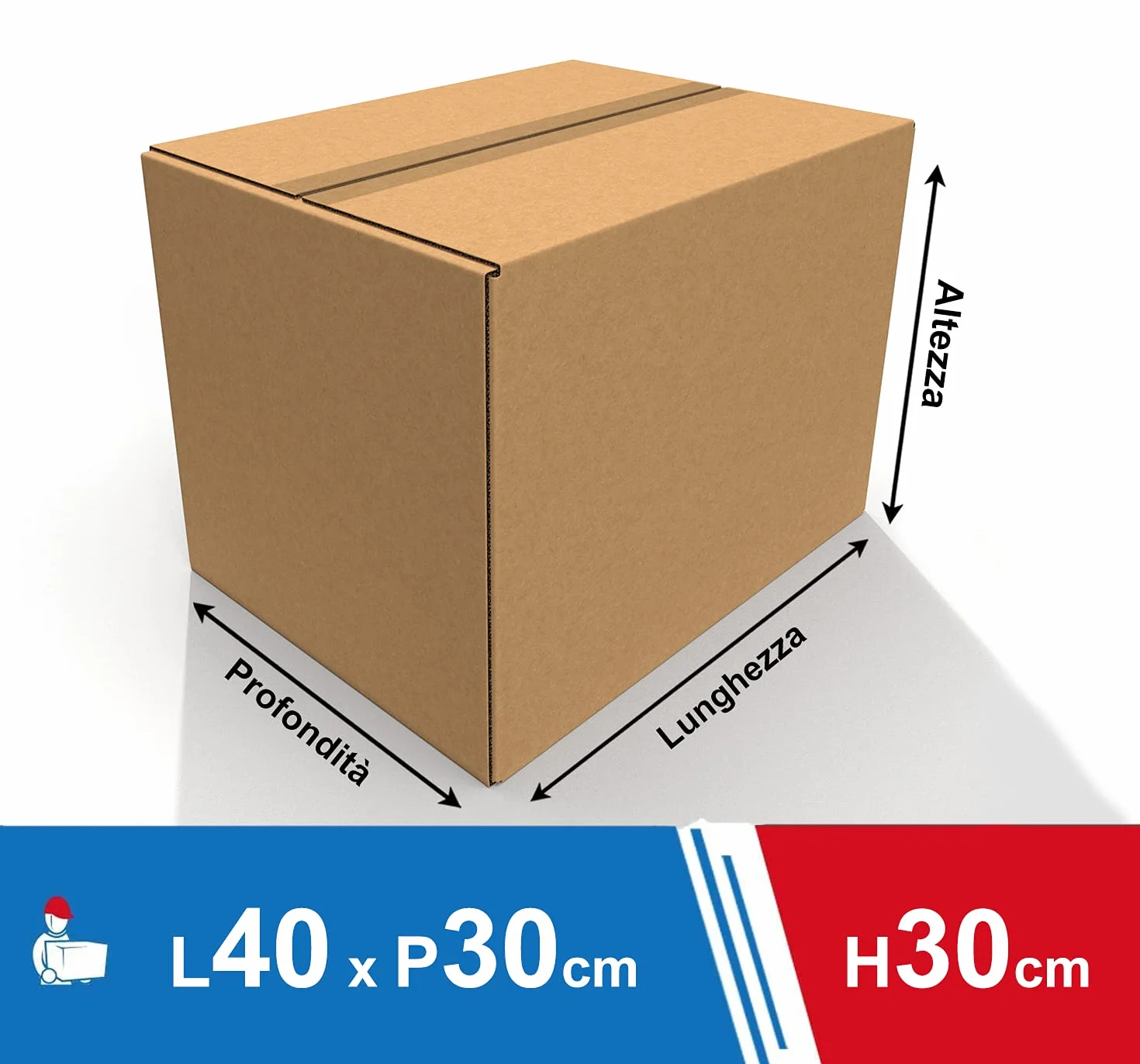 IMBALLAGGI 2000 - Scatole Trasloco a Onda Singola 40x30x30, Pack da 5 Scatole Cartone Resistenti e Durevoli, Scatoloni per Trasloco e Spedizioni - Cartoni per Traslochi, Imballaggio e Deposito