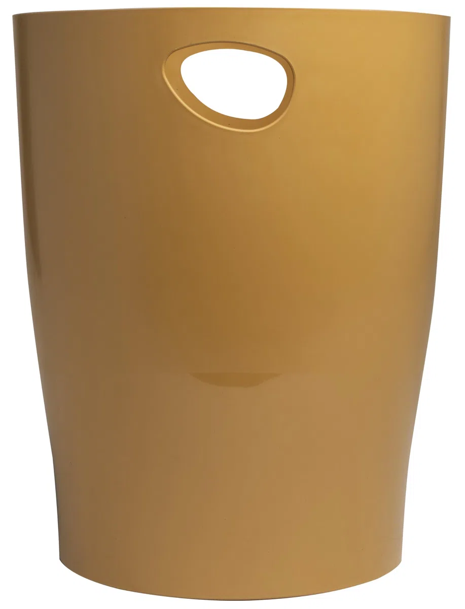 EXACOMPTA - 1 cestino con manici ECOBIN NeoDeco - Volume 15 litri - Dimensioni 26,3 x 26,3 x 33,5 cm - per ufficio o casa - Colore rame oro