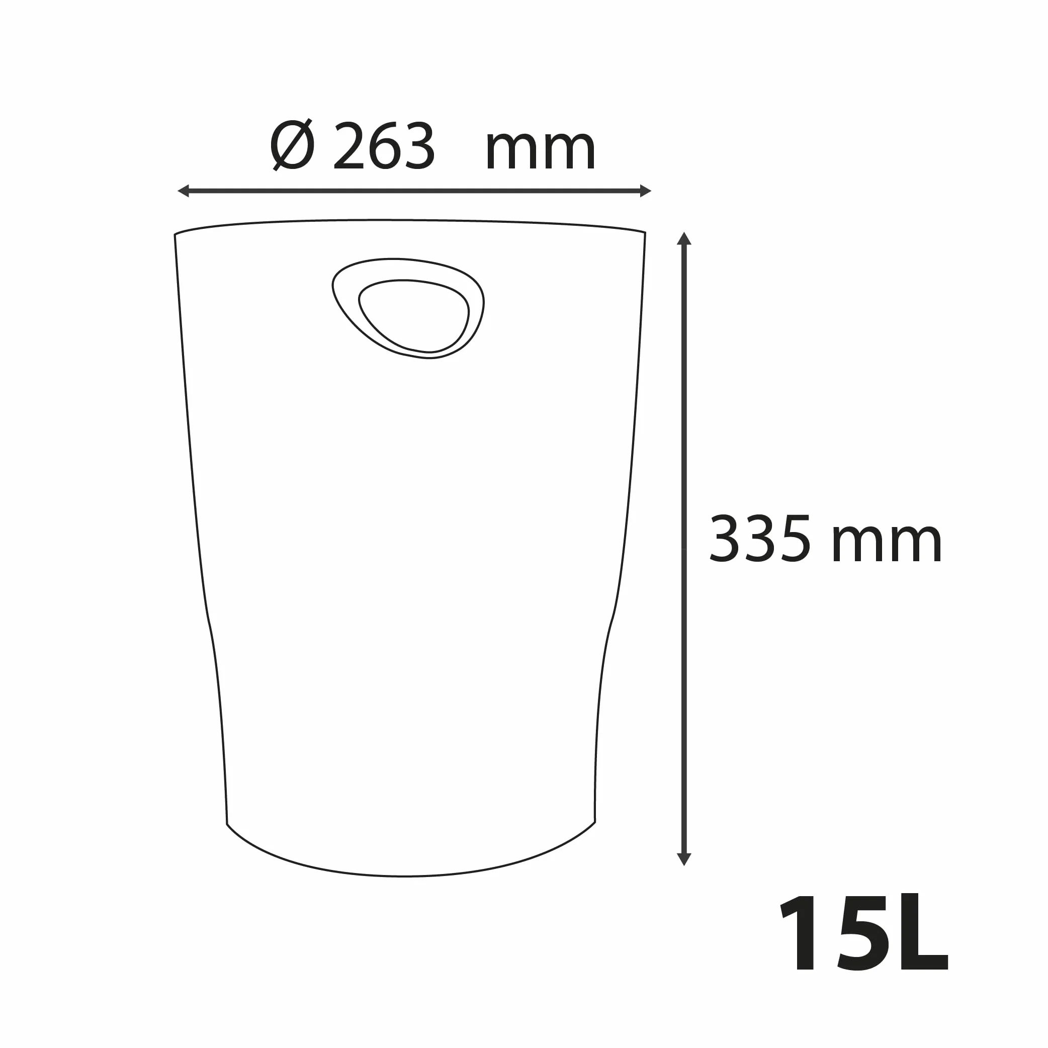 EXACOMPTA - 1 cestino con manici ECOBIN NeoDeco - Volume 15 litri - Dimensioni 26,3 x 26,3 x 33,5 cm - per ufficio o casa - Colore rame oro