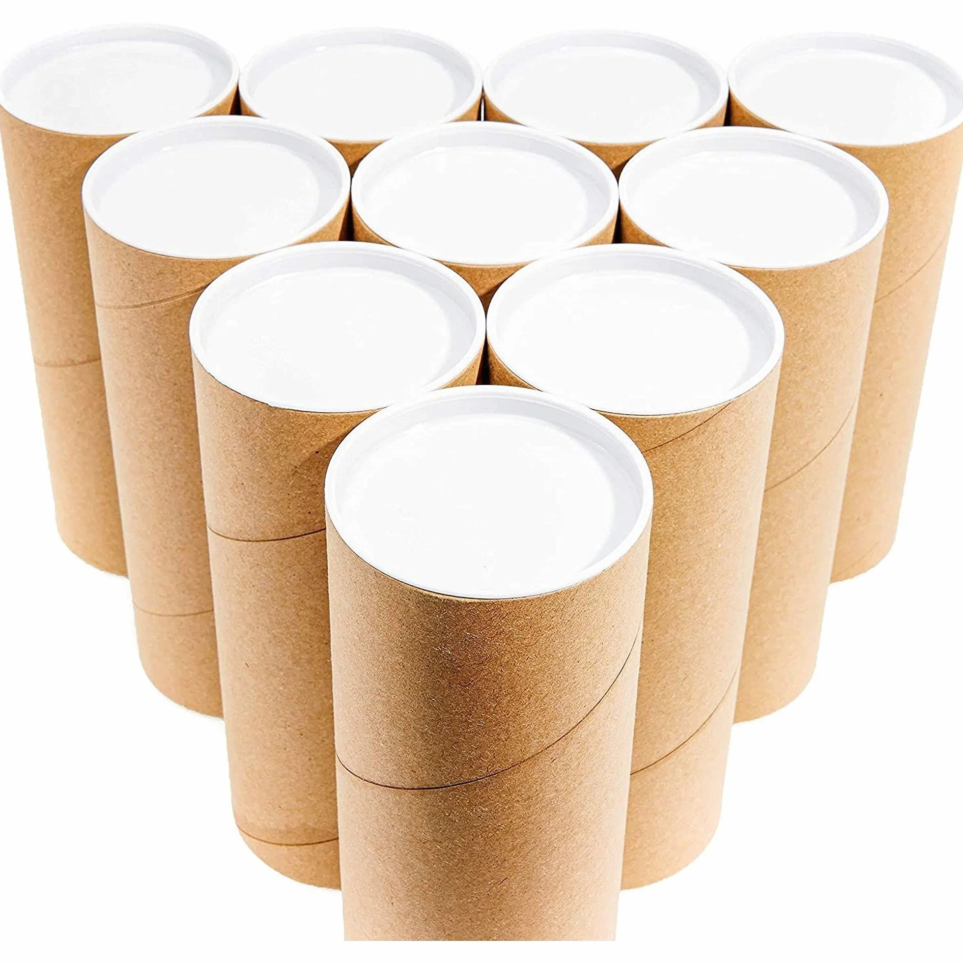 Confezione da 10 tubi postali con tappi per poster di imballaggio, buste rotonde in cartone da 76 x 152 mm, per spedizioni di opere d'arte, calendari dell'Avvento, artigianato in classe, progetti fai