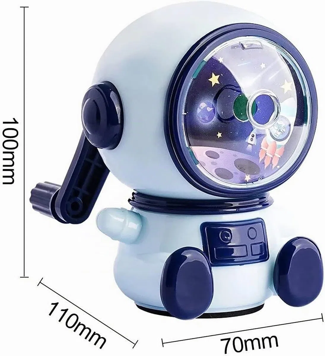 Temperamatite, temperamatite manuale, temperamatite con manovella, temperamatite con contenitore per bambini, per ufficio aula e casa astronauta (regolabile in tre marce)..