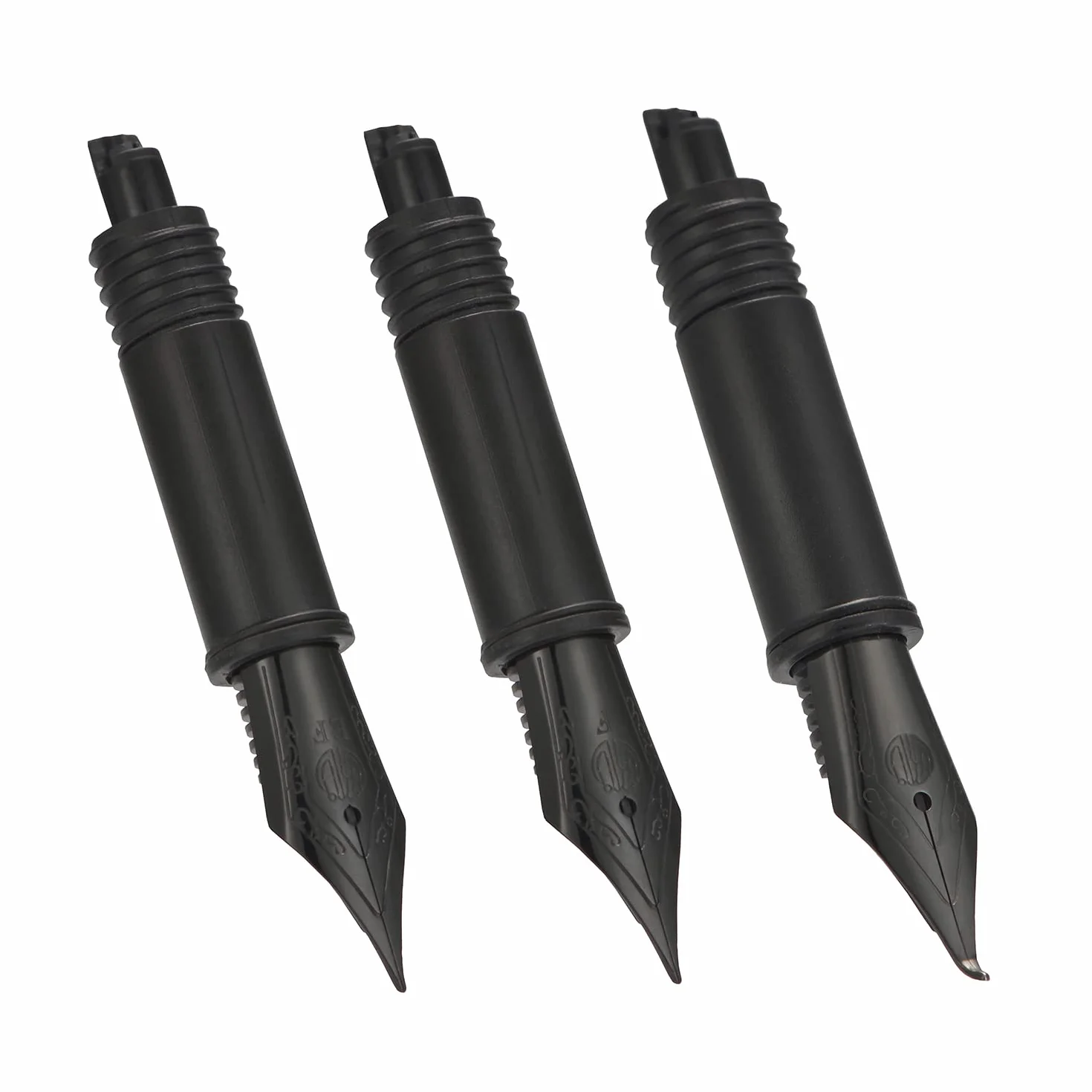 Set di 3 penne stilografiche Hongdian (punta fine, extra fine e piegata) colore: nero, serie 1850, 1851, 6013, 517S e 517D.