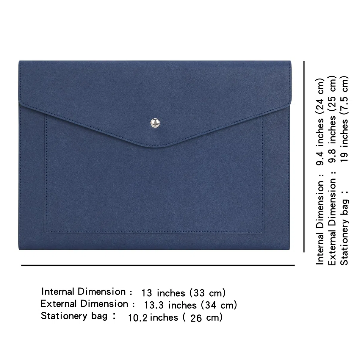 Wason Porta documenti A4 Espandibile Custodia per Buste in Pelle PU-Tasche di Grandi Dimensioni per Fatture Cartacee Cancelleria Tablet e PC Lavoro Studio Viaggi(Blu scuro)