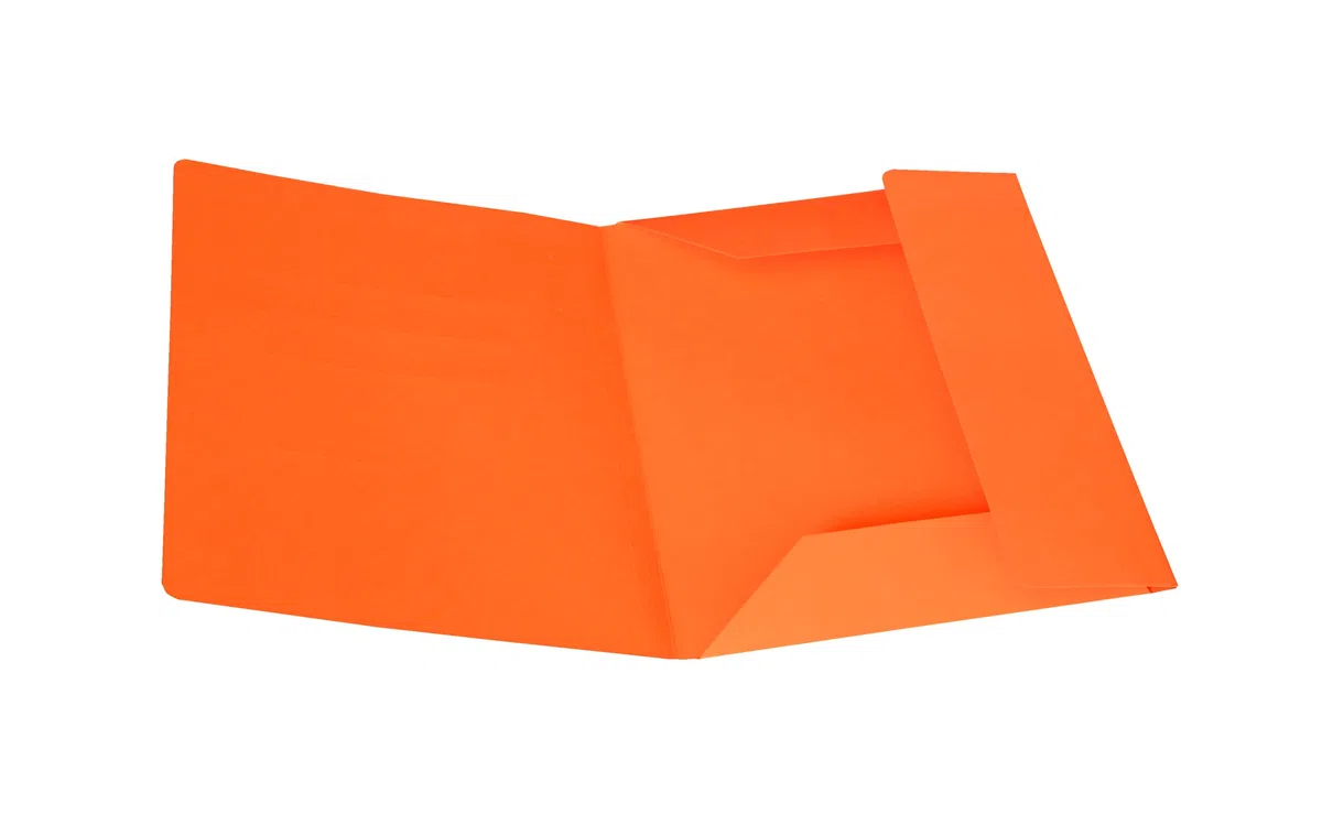 Alevar Cartellina 3 Lembi in Cartoncino Bristol 270 gr, Formato 25x34,5 cm, Colore Arancio, Confezione da 25 Pezzi