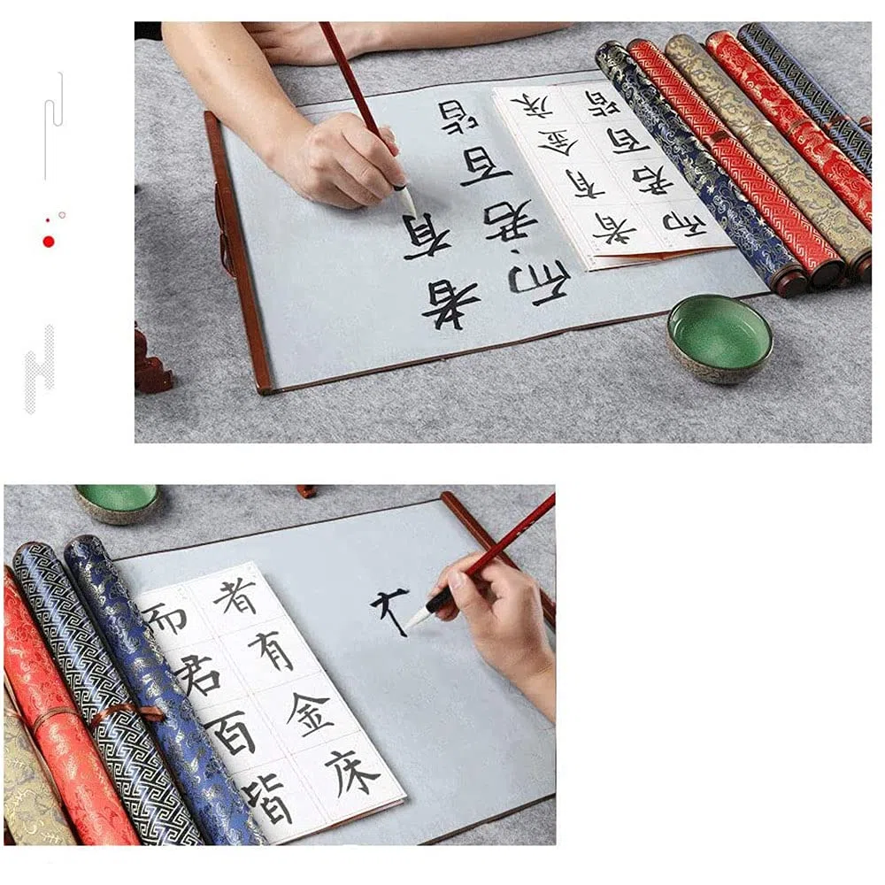 ANCLLO Panno di scrittura ad acqua panno magico cinese carta d'acqua riutilizzabile strumento di pratica calligrafia cinese senza inchiostro