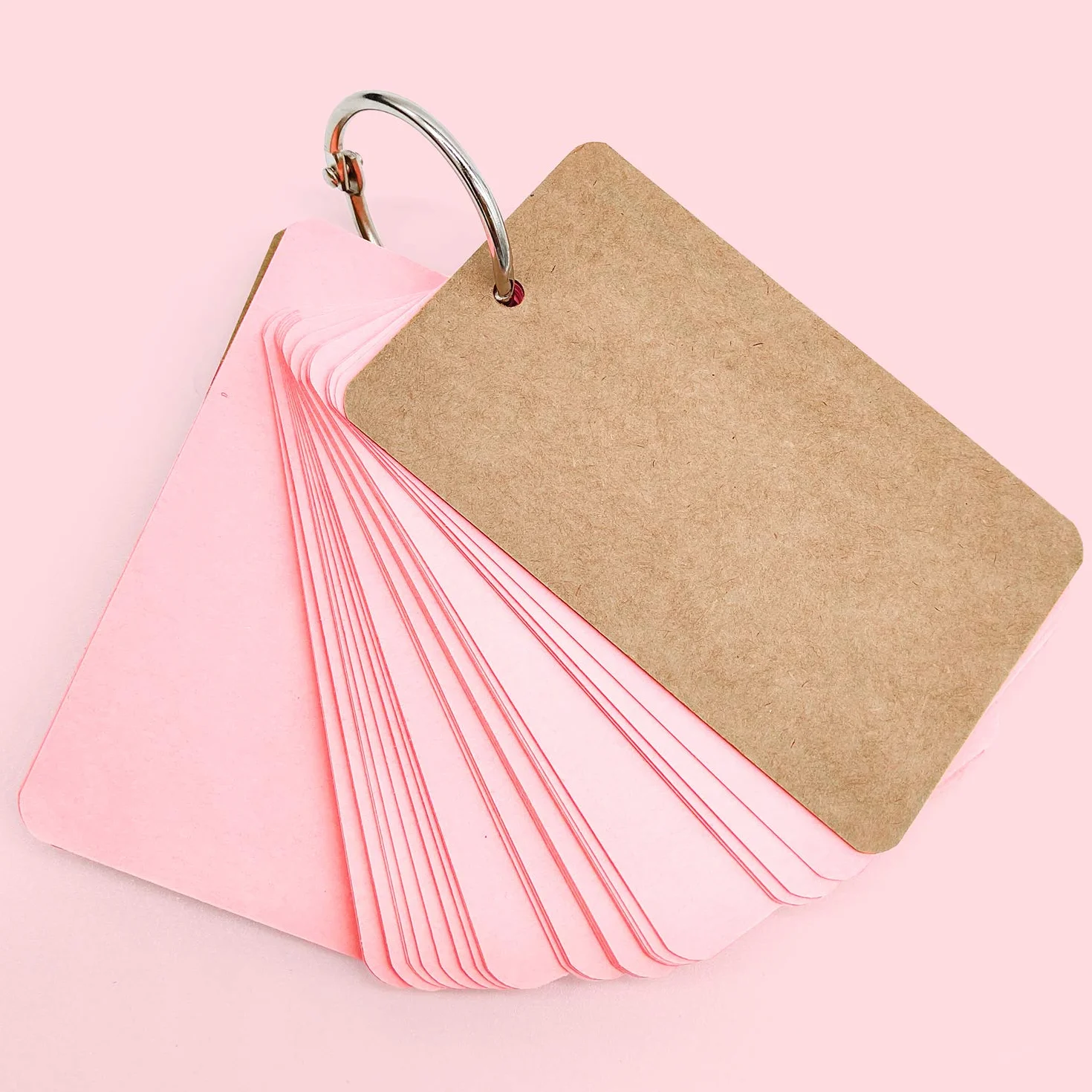 8 Pezzi Flashcard Carta Kraft Multicolore Blocchi di Flash Card con Anello Carte di Studio Memo per Memorizzare delle Parole Vocabolario (50 Fogli per Set)