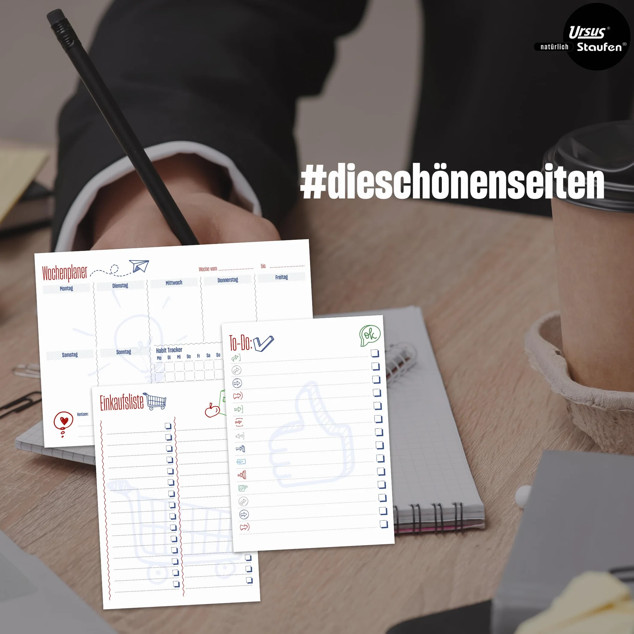 Staufen REC To Do List - 5 blocchi da 52 fogli ciascuno, DIN A5, carta riciclata da 90 g/m²