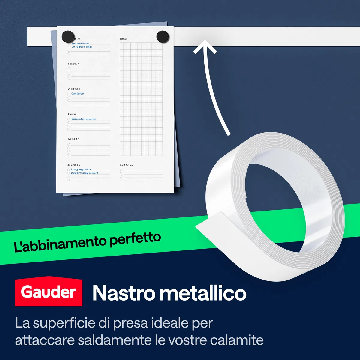 GAUDER Calamite per Lavagna, Frigorifero & Ufficio - Magneti Rotondi Potenti - Magneti Neri per Progetti Creativi e Uso Quotidiano (90 pezzi - 22 x 5 mm)