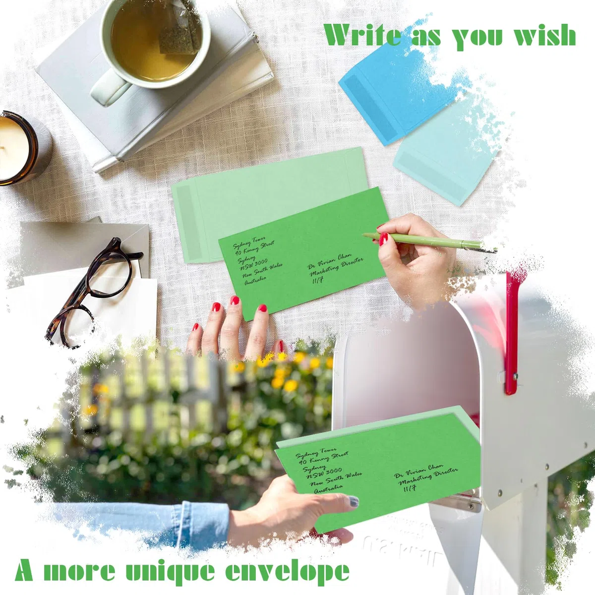 VEGCOO 60 buste per soldi, 16 x 8 cm, colorate, autoadesive, buste per inviti, mini buste per conservare monete, banconote, assegni, carte, 10 colori