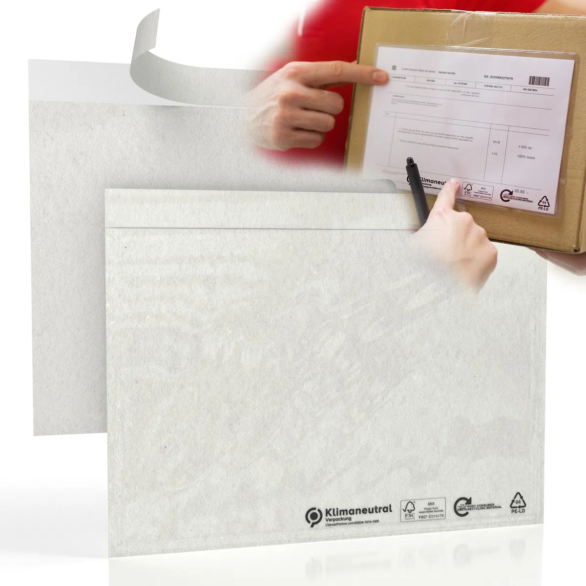 buste trasparenti plastificate da spedizione per bolle consegna, fatture, bollettini di ritorno & Co - 100 buste da spedizione autoadesive con le dimensioni 240 x 180 mm (DIN C5)