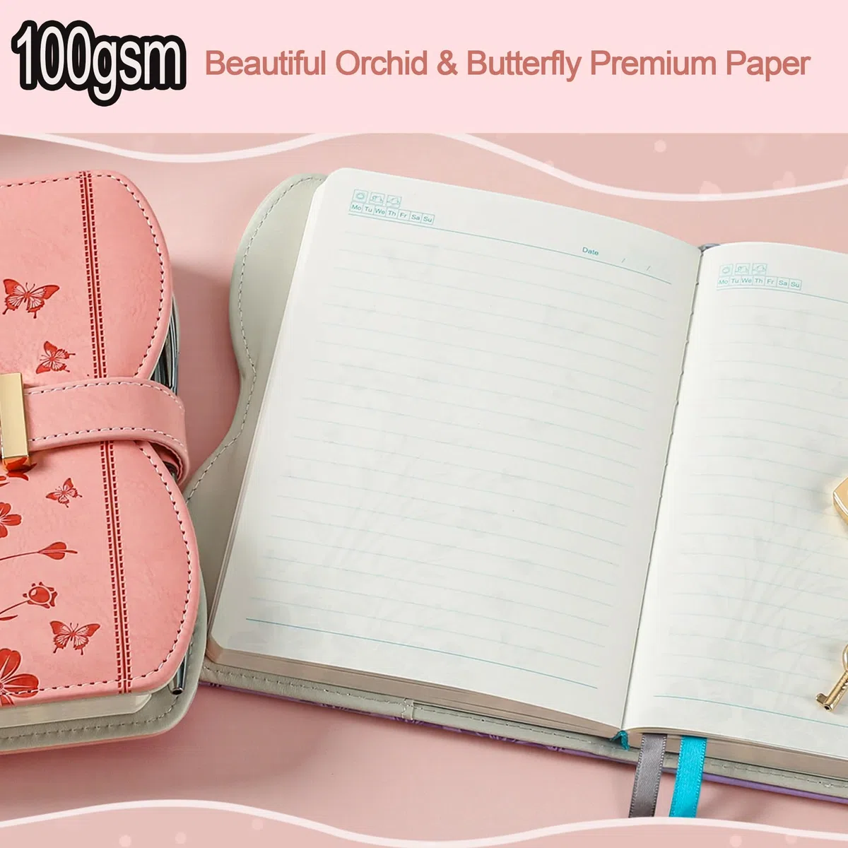 Diario Segreto con Lucchetto per Ragazze 8-15 Anni – Kawaii Journal Carino, Idea Regalo Compleanno e Natale, Set con Penna e Accessori, B6 Ricaricabile 244 Pagine – Rosa