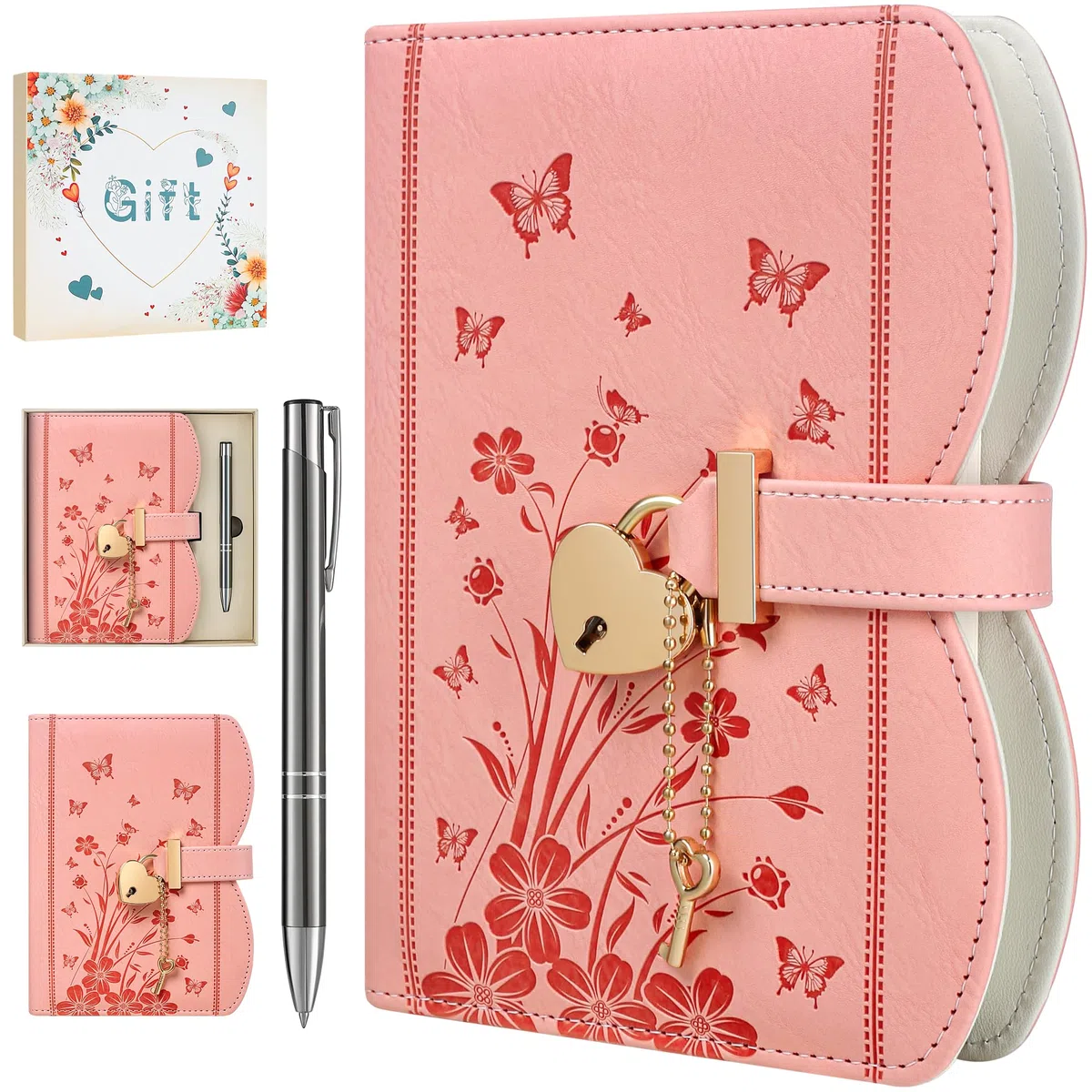 Diario Segreto con Lucchetto per Ragazze 8-15 Anni – Kawaii Journal Carino, Idea Regalo Compleanno e Natale, Set con Penna e Accessori, B6 Ricaricabile 244 Pagine – Rosa