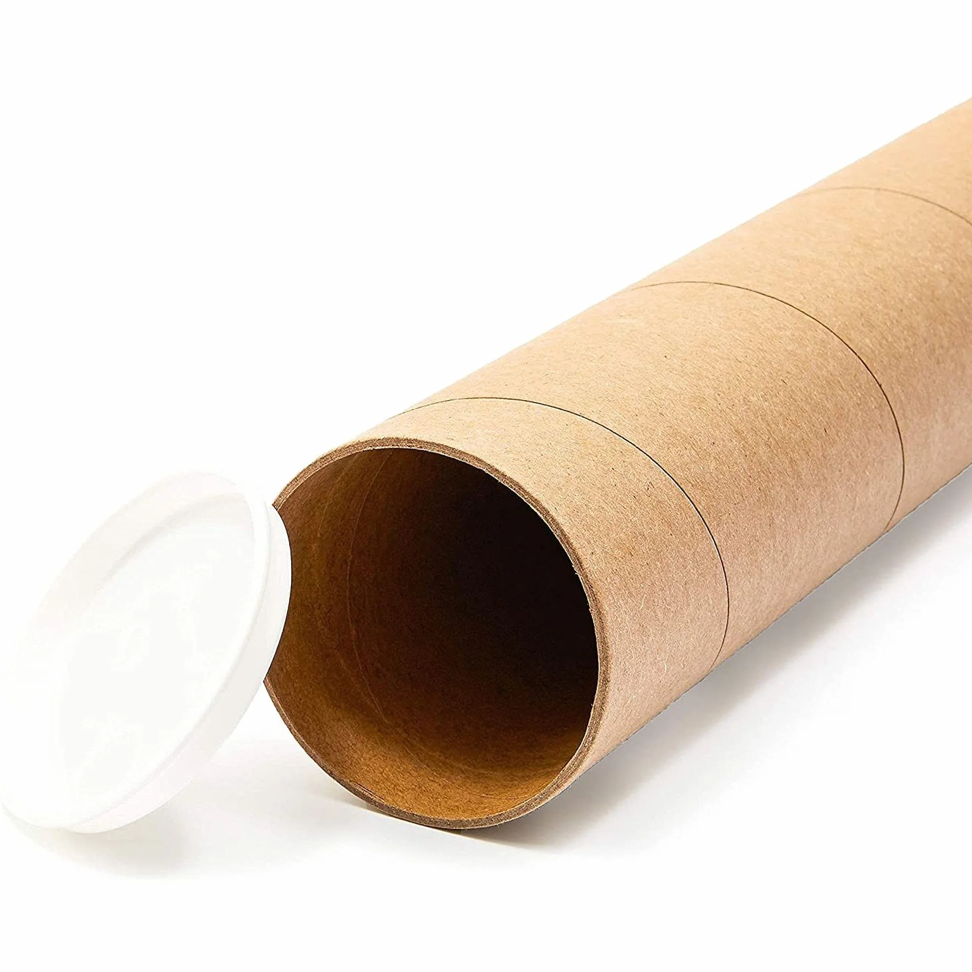 Confezione da 10 tubi postali con tappi per poster di imballaggio, buste rotonde in cartone da 76 x 152 mm, per spedizioni di opere d'arte, calendari dell'Avvento, artigianato in classe, progetti fai