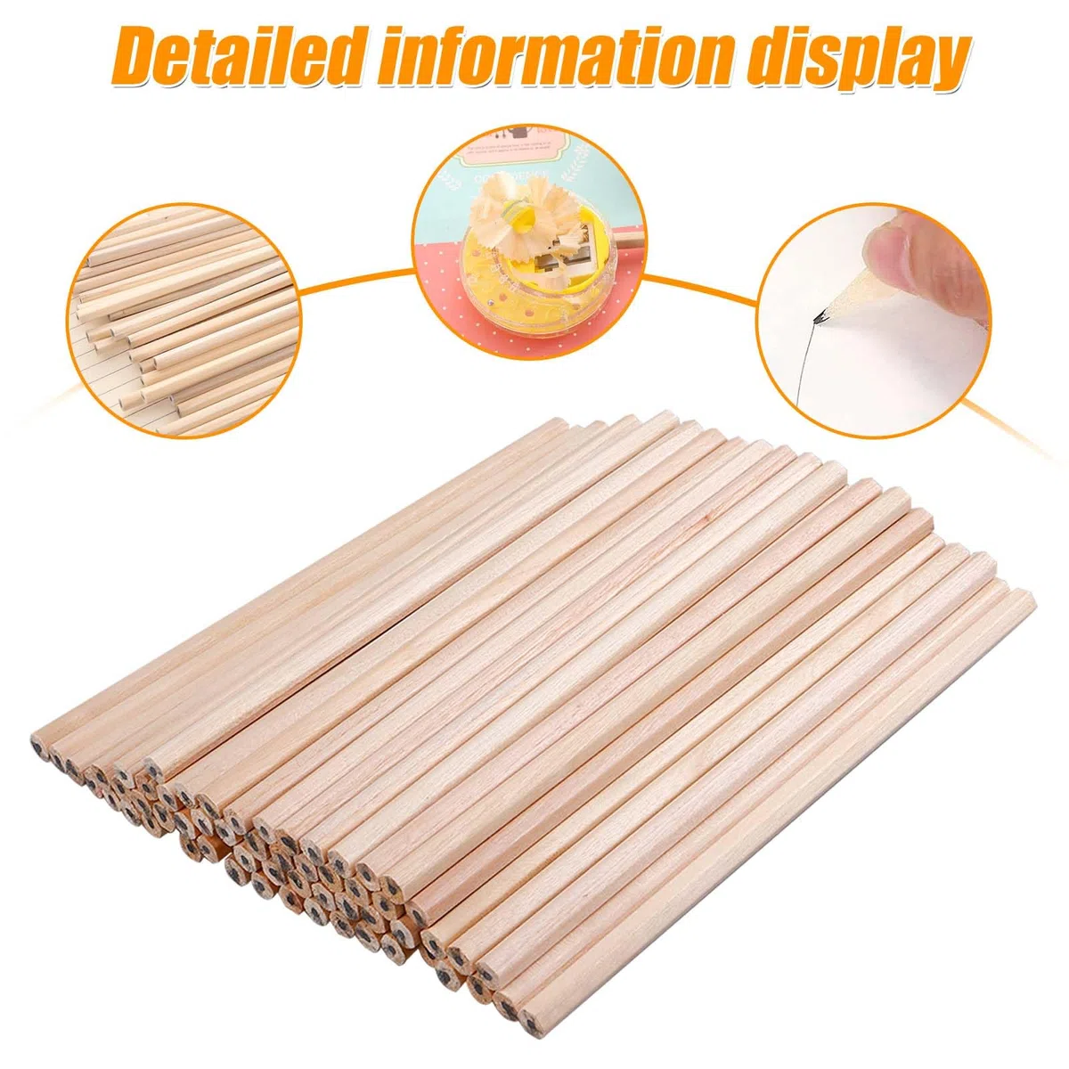 GBKDQQ Set di 200 matite HB, in legno naturale, 17,7 x 0,7 cm, per studenti, insegnanti, ufficio, materiale scolastico, disegno e scrittura