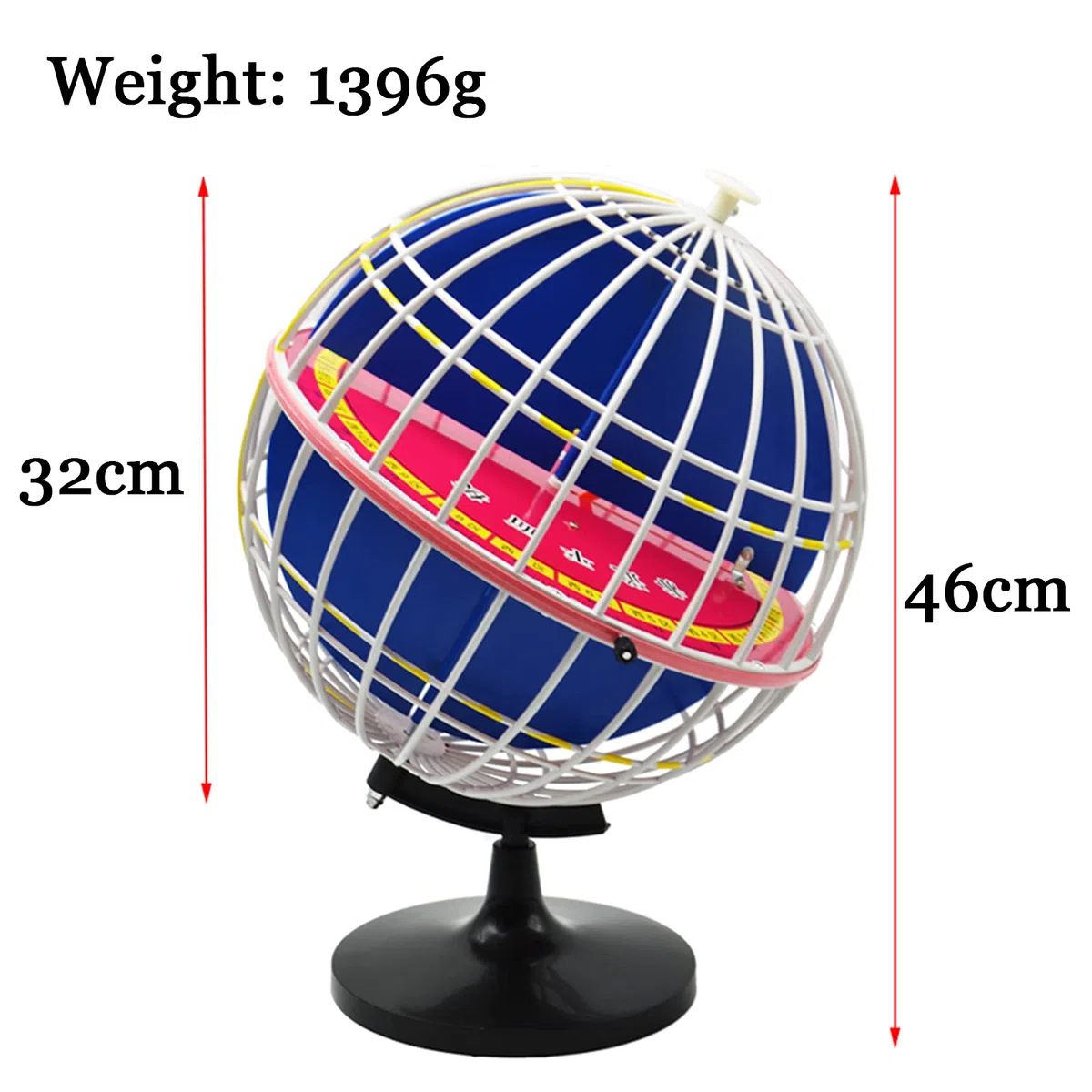 Mappamondi, Globo geografico con latitudine e longitudine da 32 cm/12,5 Pollici, Strumento for esperimenti didattici di Geografia for Bambini in Classe