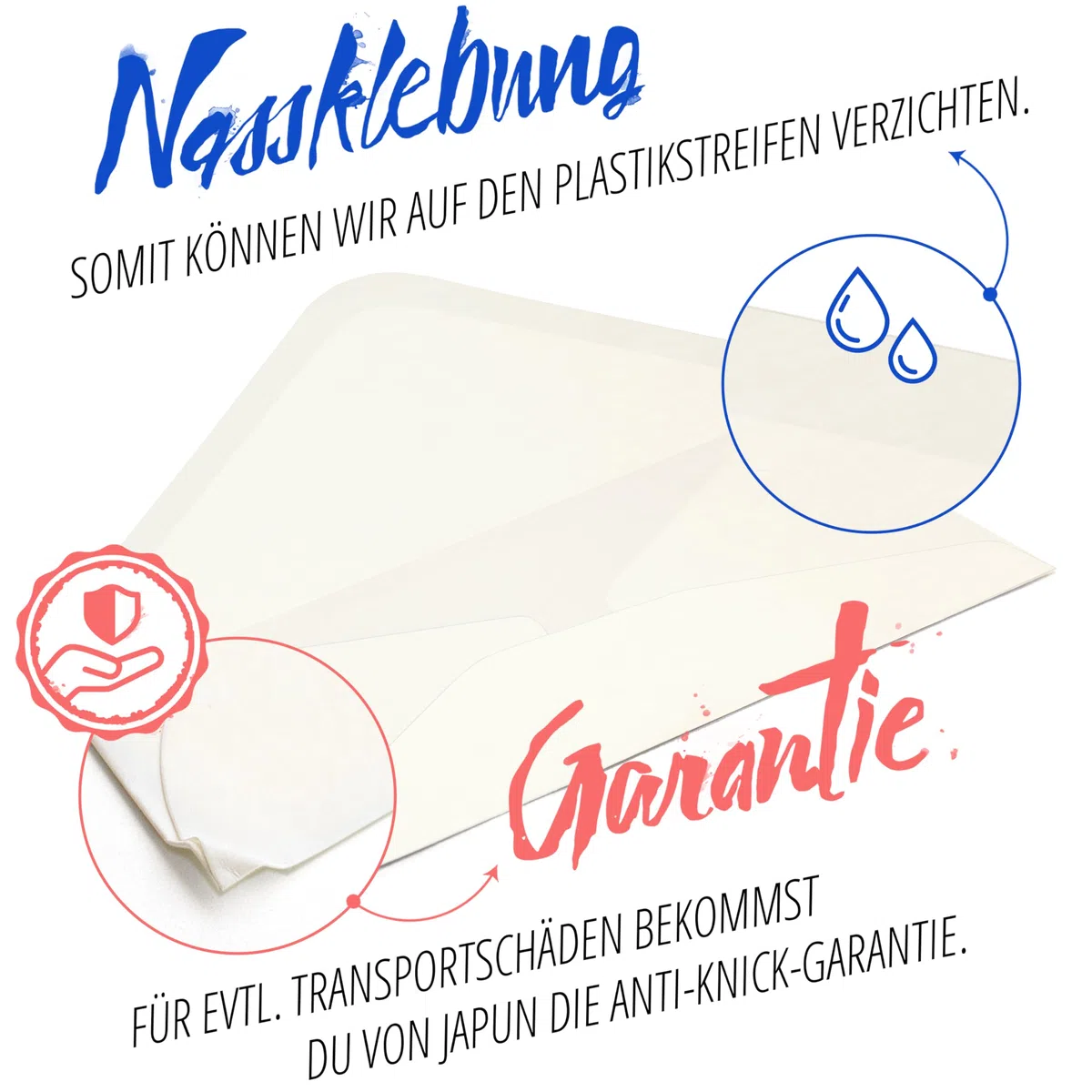 Japun - set di 50 biglietti pieghevoli vuoti incluse buste, biglietti pieghevoli per disegnare, etichettare o stampare - DIN lungo - bianco
