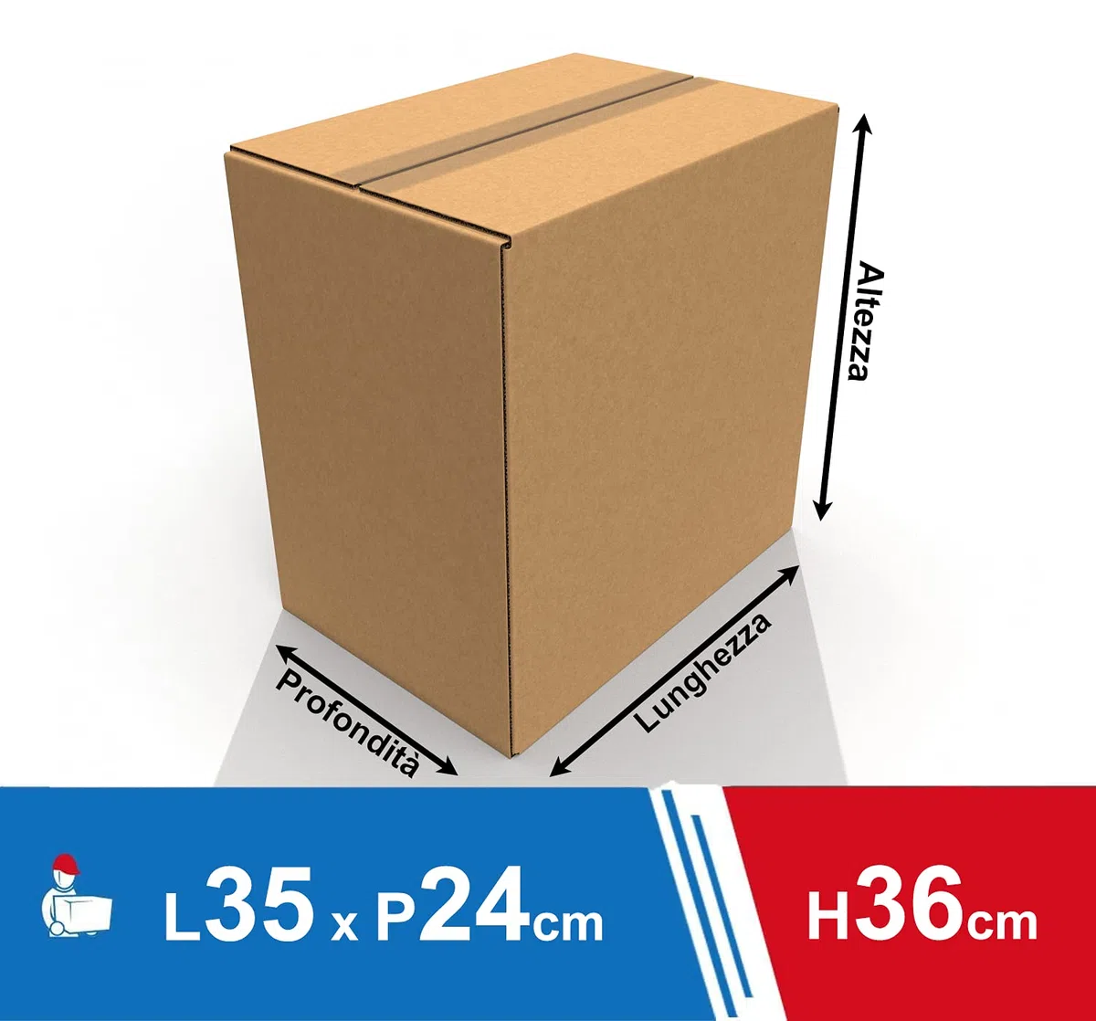 IMBALLAGGI 2000 - Scatole da spedizione 35x24x36 cm - Pacco da 15 pezzi - Scatola di Cartone ad Onda Singola resistente colore Marrone - Imballaggi per Spedizione Trasloco Stoccaggio