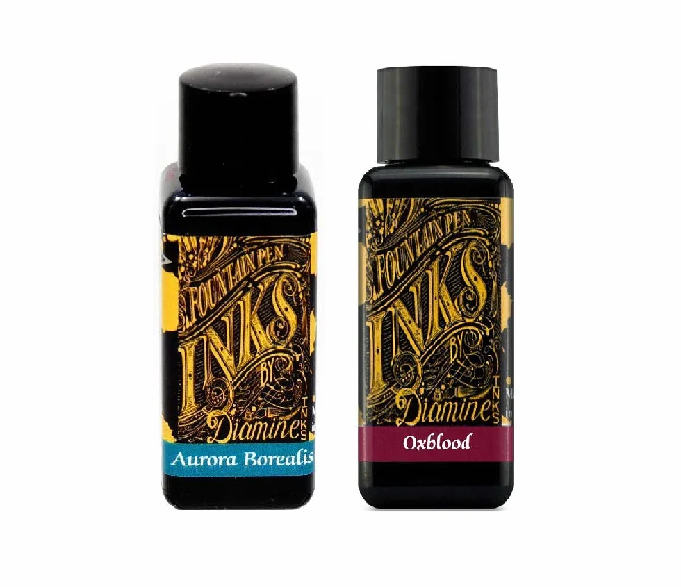 Diamine Inchiostro per penna stilografica, 30 ml, Oxblood & Aurora Borealis, confezione da 2