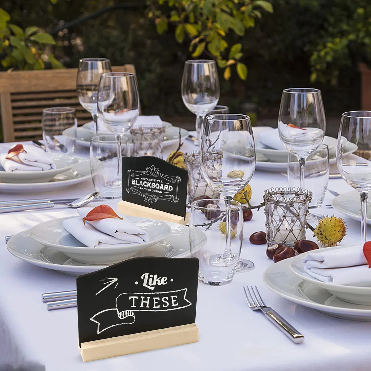 DONQL 12 Pezzi Mini Lavagna Piccola,10 x 7.2cm Lavagnette Segnaposto con Cavalletto,Mini Lavagna da Tavolo,Lavagnette per Buffet Numeri Ristorante Matrimoni Feste Cartellini Alimentari Cancellabile