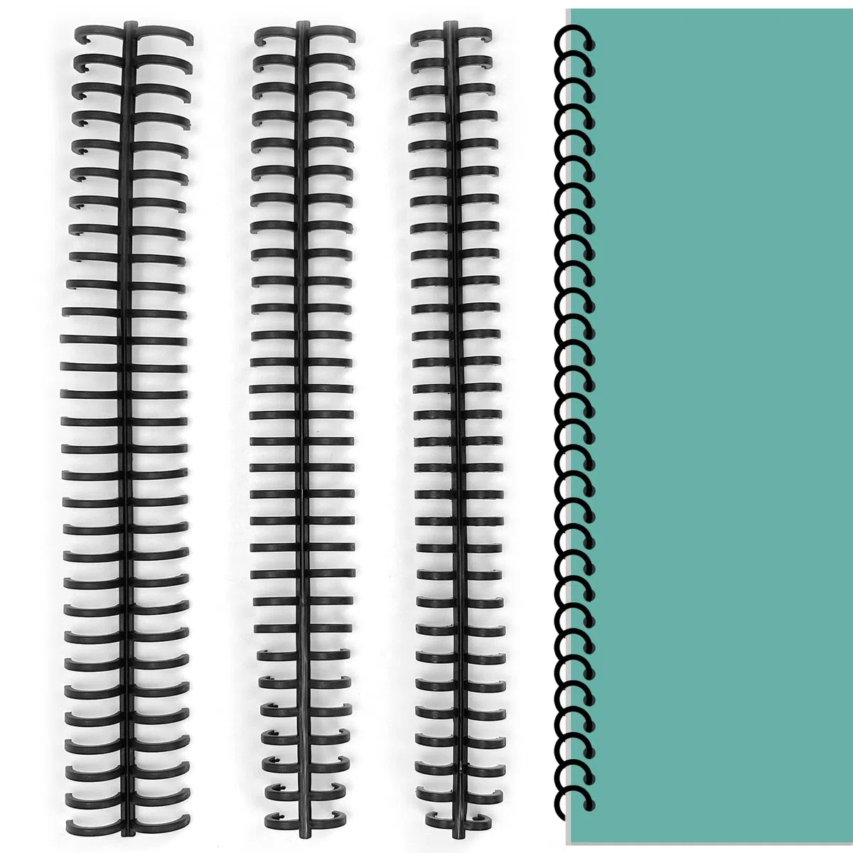 15 pettini di plastica per rilegatura, 30 fori, spine di rilegatura a pettine da 28 * 10mm/13mm/16mm, rilegatrice a bobina, set di spine di rilegatura a spirale, capacità per rilegatrice a pettine