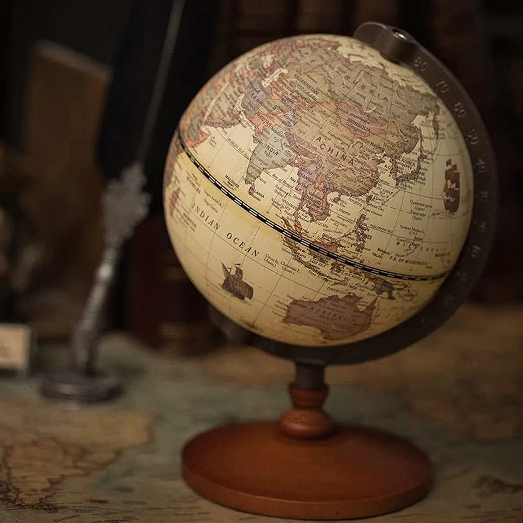 Globi Globo del Mondo d'Epoca Mappamondo da Tavolo Decorativo Antico Geografia Globi educativi della Terra con Supporto Piccolo per globi per Bambini Unico