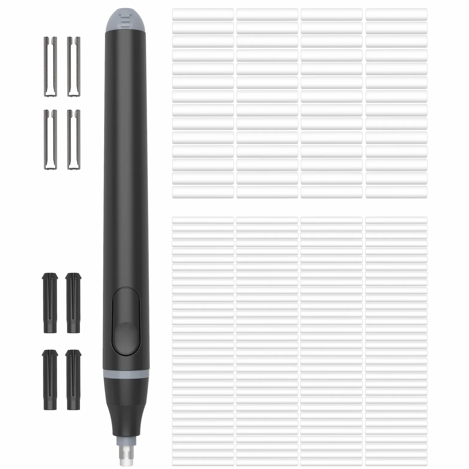 Cuteefun Gomma Elettrica, 220 Ricariche per Gomma, 2 Dimensioni, Funzionamento a Batteria, Comodo da Tenere in Mano per Artisti, Studenti, Disegnatori, Ingegneri, Nero