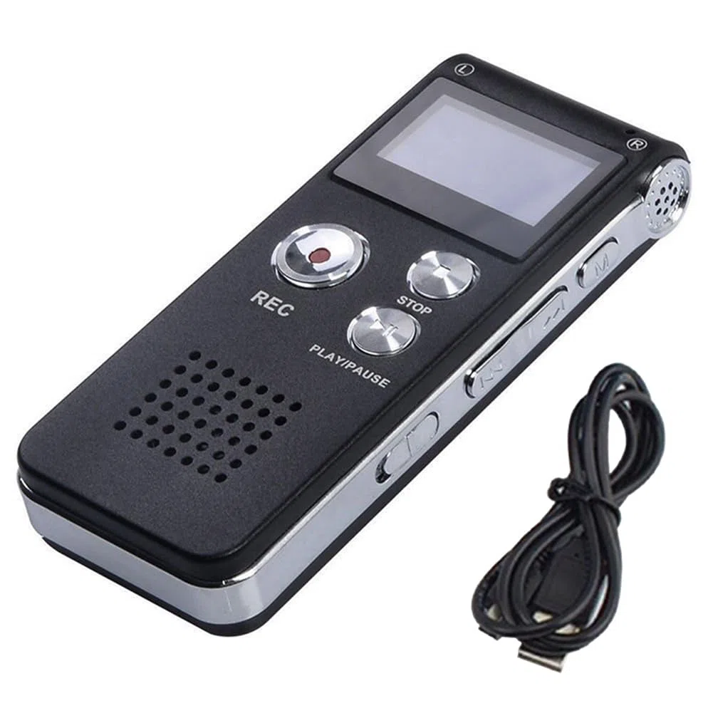 Registratore Vocale 8G Lettore MP3 con Riduzione del Rumore Ad Alta Definizione Adatto per Riunioni e Altre Occasioni Nero 1 Pezzo