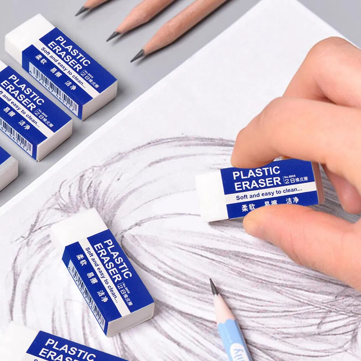 40 Pezzi Gomme da Cancellare Bianca, 2B Gomma da Cancellare Durevole, Facile da Cancellare Senza Lasciare Tracce, Morbide Gomme da 2B per Bambini e Adulti, Scuola, Scrivere, Disegnare (40)