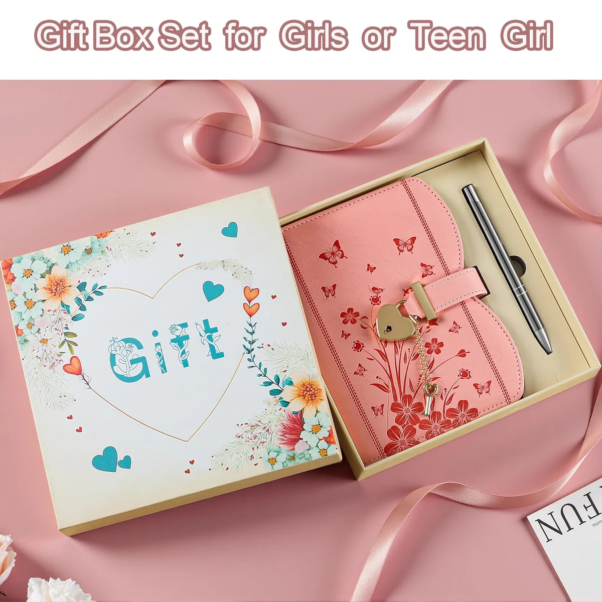 Diario Segreto con Lucchetto per Ragazze 8-15 Anni – Kawaii Journal Carino, Idea Regalo Compleanno e Natale, Set con Penna e Accessori, B6 Ricaricabile 244 Pagine – Rosa
