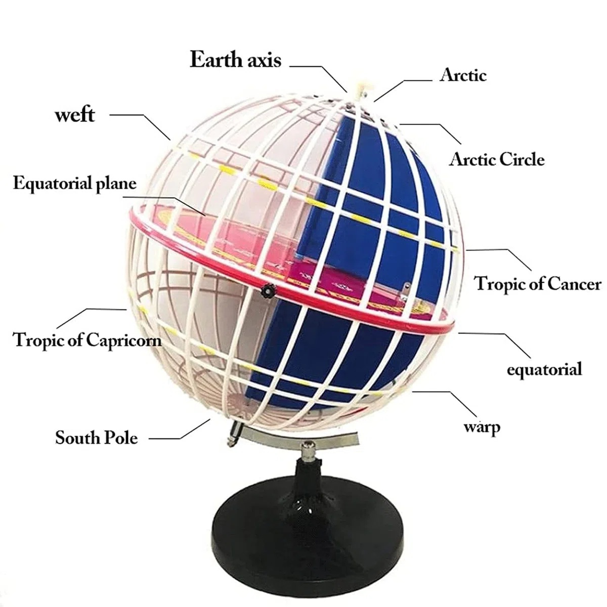 Mappamondi, Globo geografico con latitudine e longitudine da 32 cm/12,5 Pollici, Strumento for esperimenti didattici di Geografia for Bambini in Classe